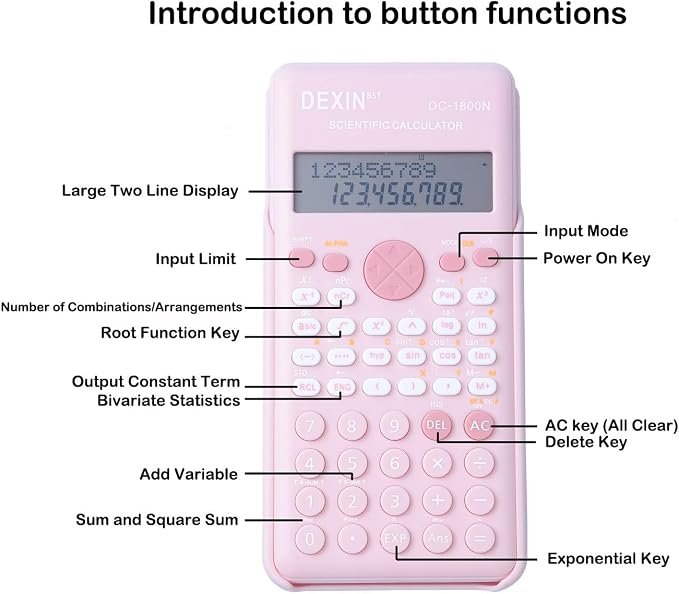 Scientific Calculators for Students, 240 Functions 2-Line Standard Scientific Calculator, Cute School Office Supplies，Math Calculator for School (Blue)
