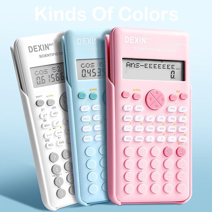 Scientific Calculators for Students, 240 Functions 2-Line Standard Scientific Calculator, Cute School Office Supplies，Math Calculator for School (Blue)