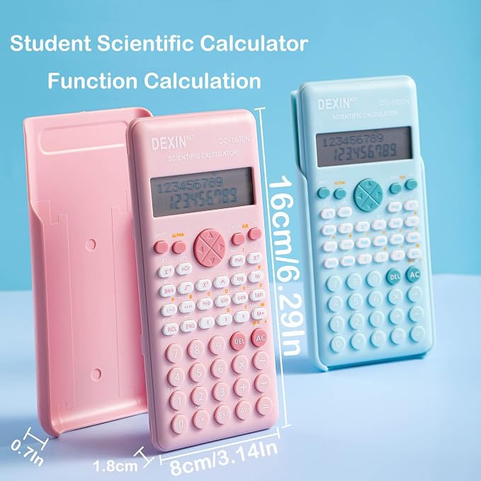 Scientific Calculators for Students, 240 Functions 2-Line Standard Scientific Calculator, Cute School Office Supplies，Math Calculator for School (Blue)