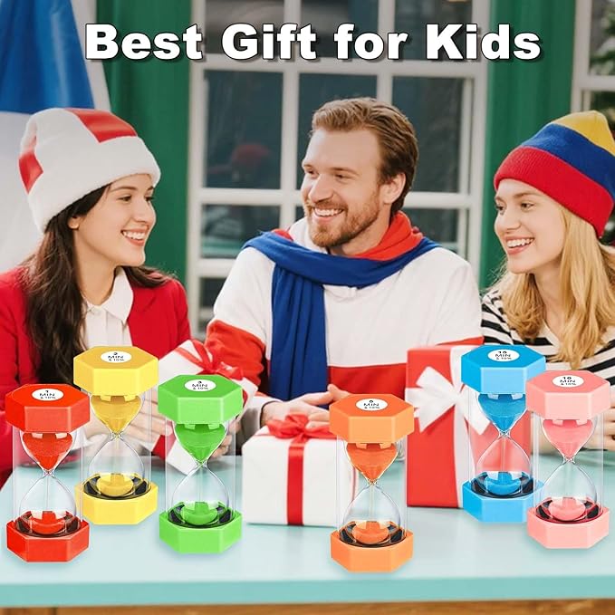 Hourglass Sand Timer 5 Minute, Plastic Unbreakable Hexagon Hourglass Sand Clock 5 Min, Reloj De Arena 5 Minutos, Colorful Hour Glass Sandglass for Classroom Games Kitchen (Blue)
