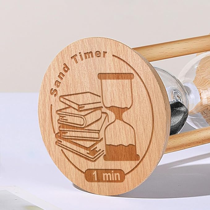30 Minute Hourglass, 30 Min Wooden Sand Timer, Wood Sand Watch, One Minute Mini Hour Glass, Reloj De Arena, Small Sandglass for Toothbrush Timer, Cooking, Decorative, Work, Game, Gift, Black